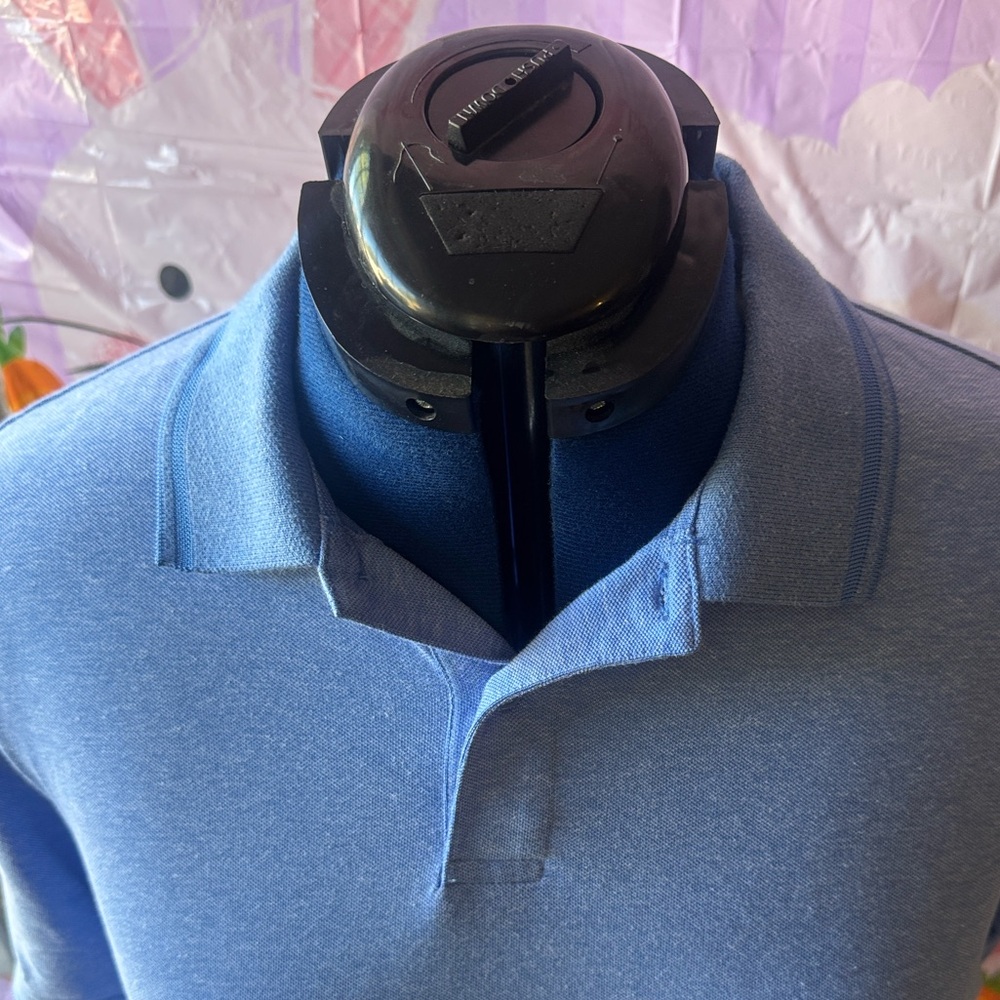 Member’s Mark Stretch Pique- Blue Men’s Polo Shirt- Large